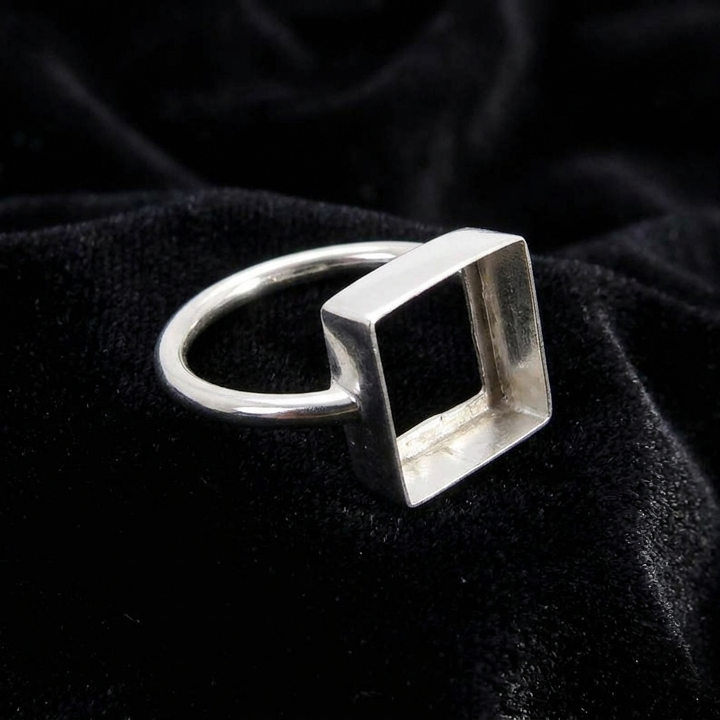 925 Sterling Silver Ring Collet 4mm To 20mm Square Blank Bezel Handmade Bezel Cup For Ring Making Metal Casting For Gemstone Setting