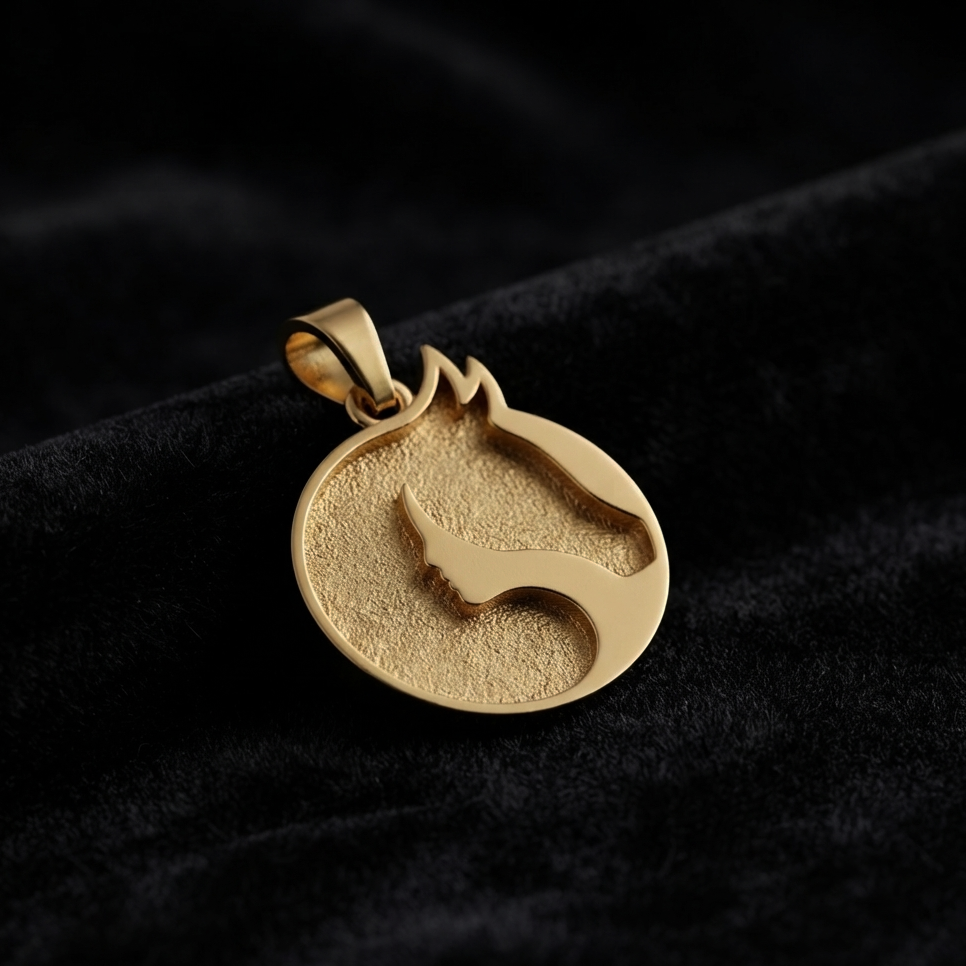 925 Sterling Silver Horse Face with Lady Empty Bezel, Lucky Pendant, Good for Horse Hair Resin & Ashes Work, Memorial Keepsake DIY Locket