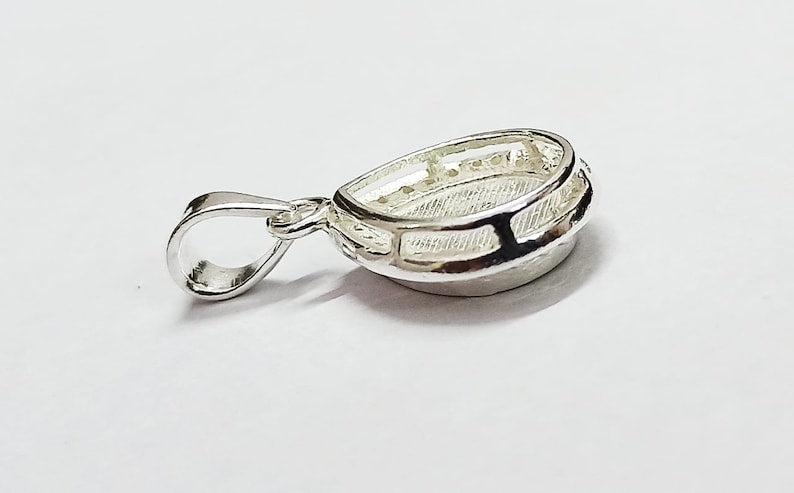 Pear Shape 8x10mm Blank Bezel Pendant Surrounded with CZ, 925 Sterling Silver Pendant, Good for Resin & Ashes Work, Keepsake Jewellery Craft