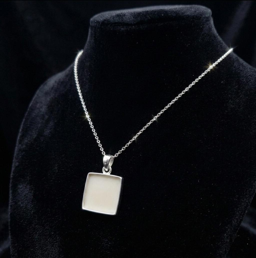 925 Sterling Silver Square Blank Pendant Setting, DIY Keepsake, Resin, Ashes Work