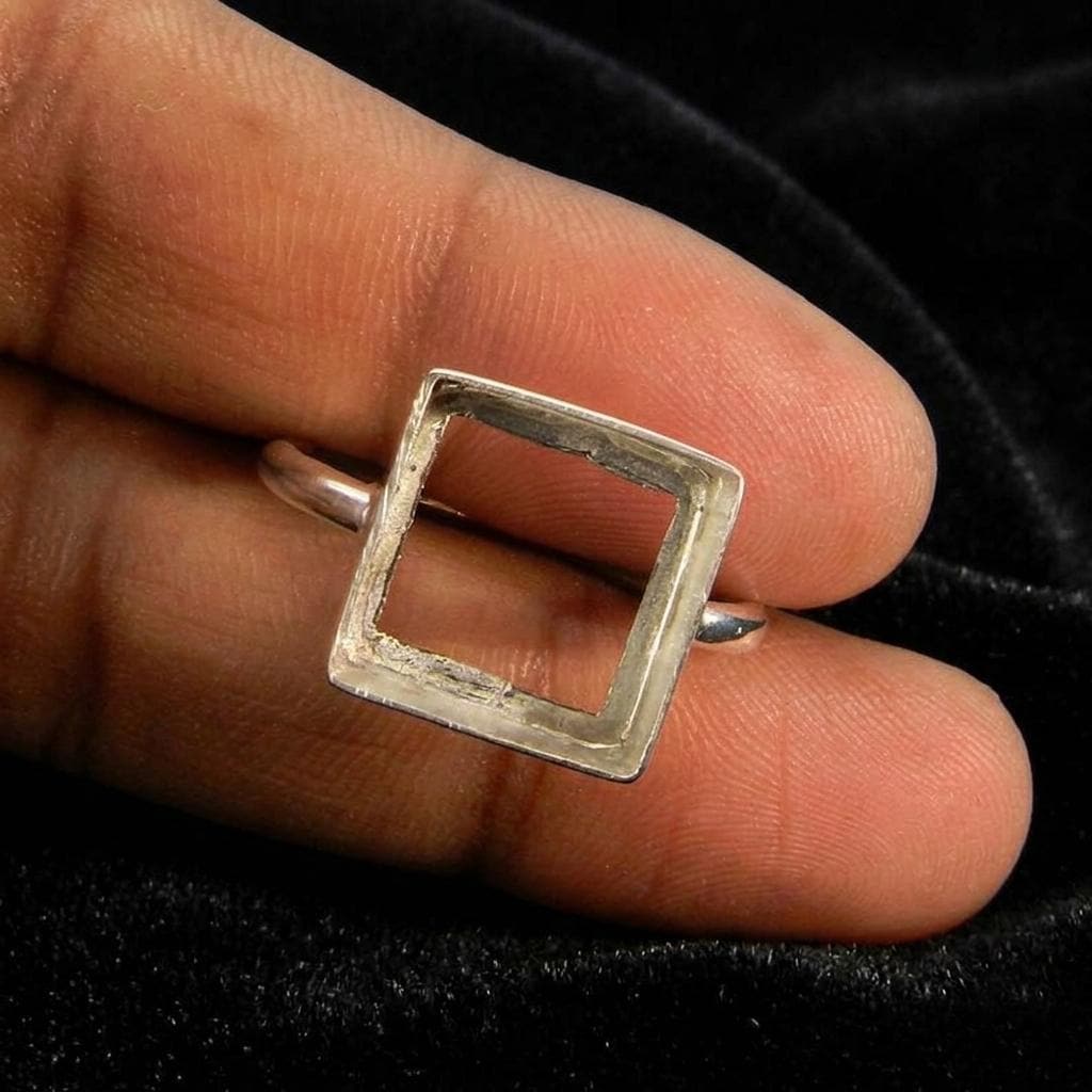 925 Sterling Silver Square Blank Bezel Ring Collet for Gemstone Setting, Ring Making (4mm-20mm)