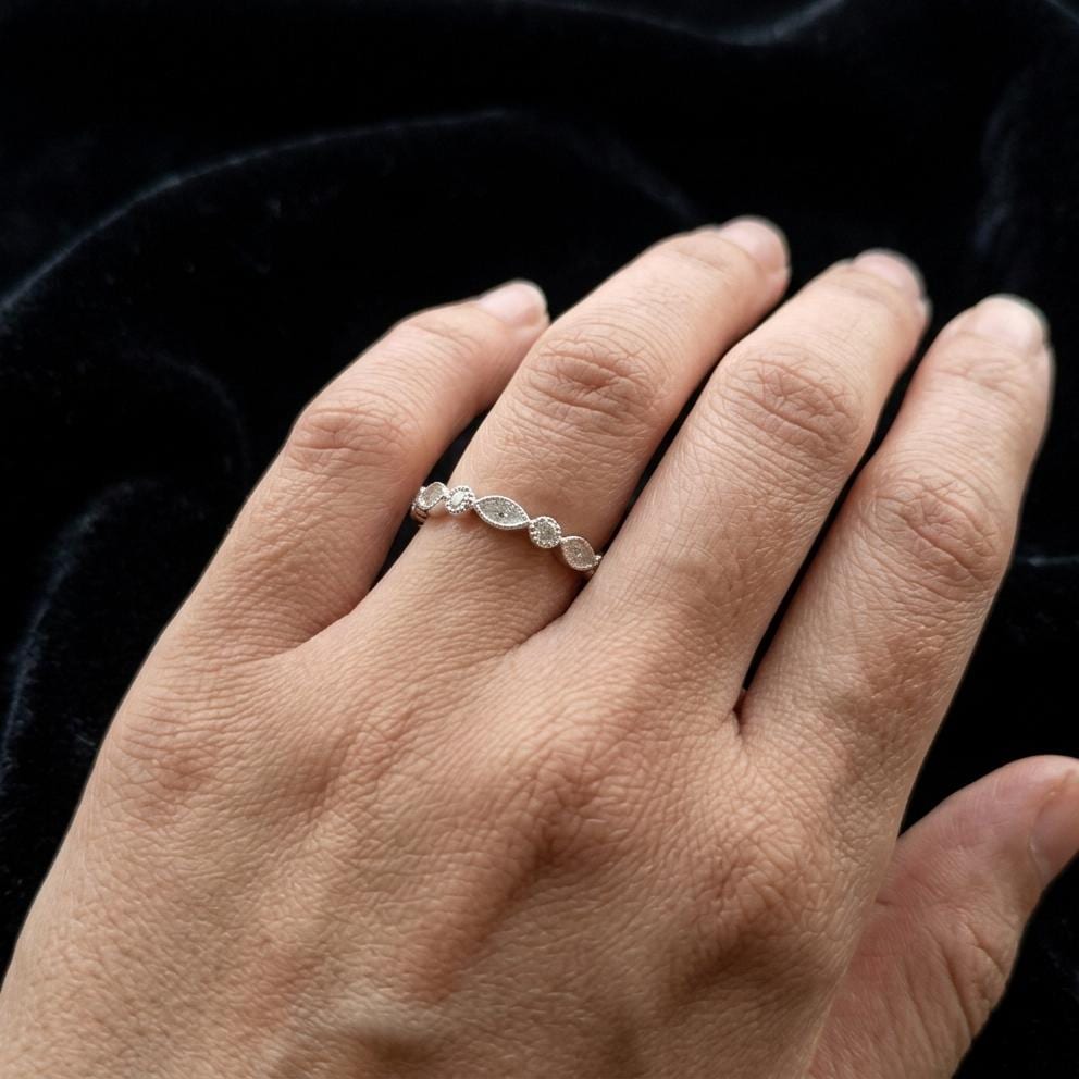 925 Sterling Solid Silver 2x4mm Marquise Shape Blank Bezel with 2mm Round Zircon Ring, Good for Resin & Ashes Work, Breastmilk/Keepsake DIY