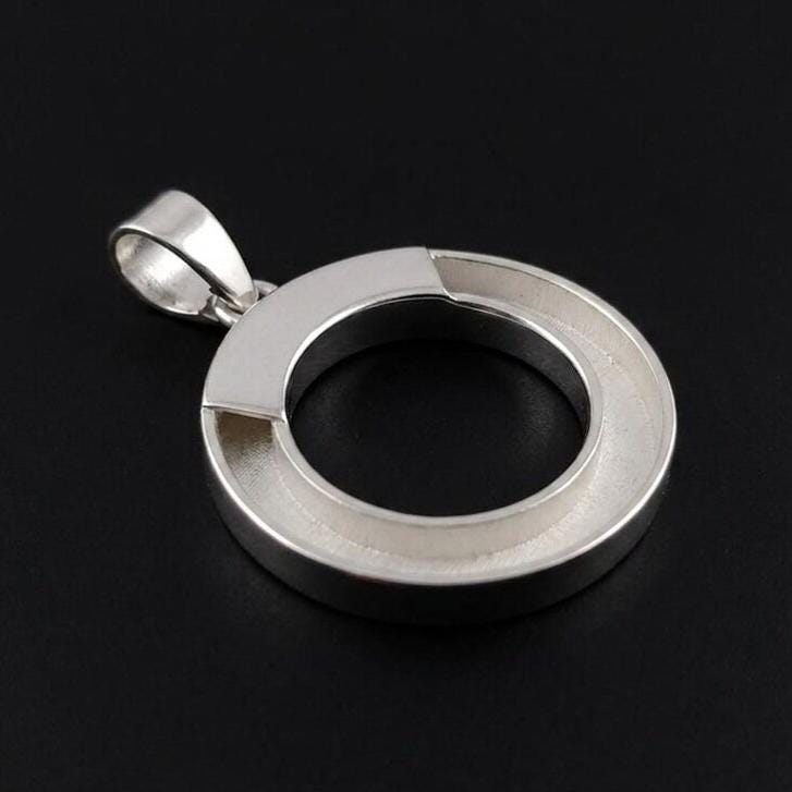 925 Sterling Silver, Circle Horseshoe Blank Bezel Pendant Setting Keepsake Memorial DIY Good for Pour Braided Horse hair & Resin Ashes Work