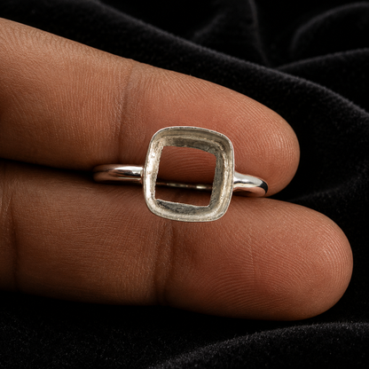 925 Sterling Silver Ring Collet 4mm To 20mm Cushion Blank Bezel Handmade Bezel Cup For Ring Making Metal Casting For Gemstone Setting