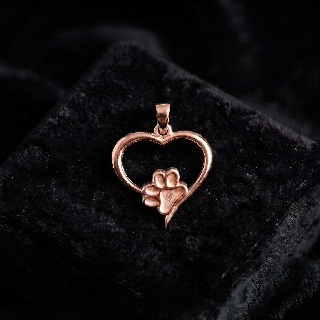 Heart with Dog Paw Blank Bezel Pendant Setting, 925 Sterling Silver, Good for Resin & Ashes Work, Breastmilk/Keepsake DIY Crafts, Pet Locket