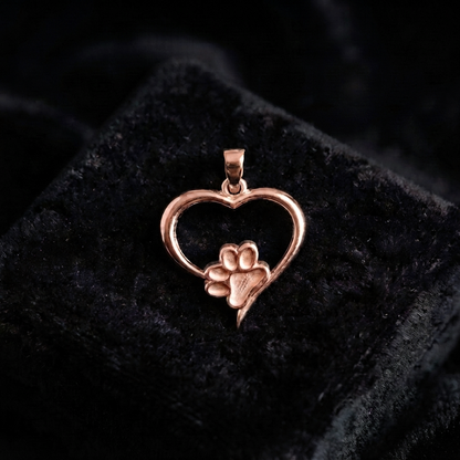 Heart with Dog Paw Blank Bezel Pendant Setting, 925 Sterling Silver, Good for Resin & Ashes Work, Breastmilk/Keepsake DIY Crafts, Pet Locket