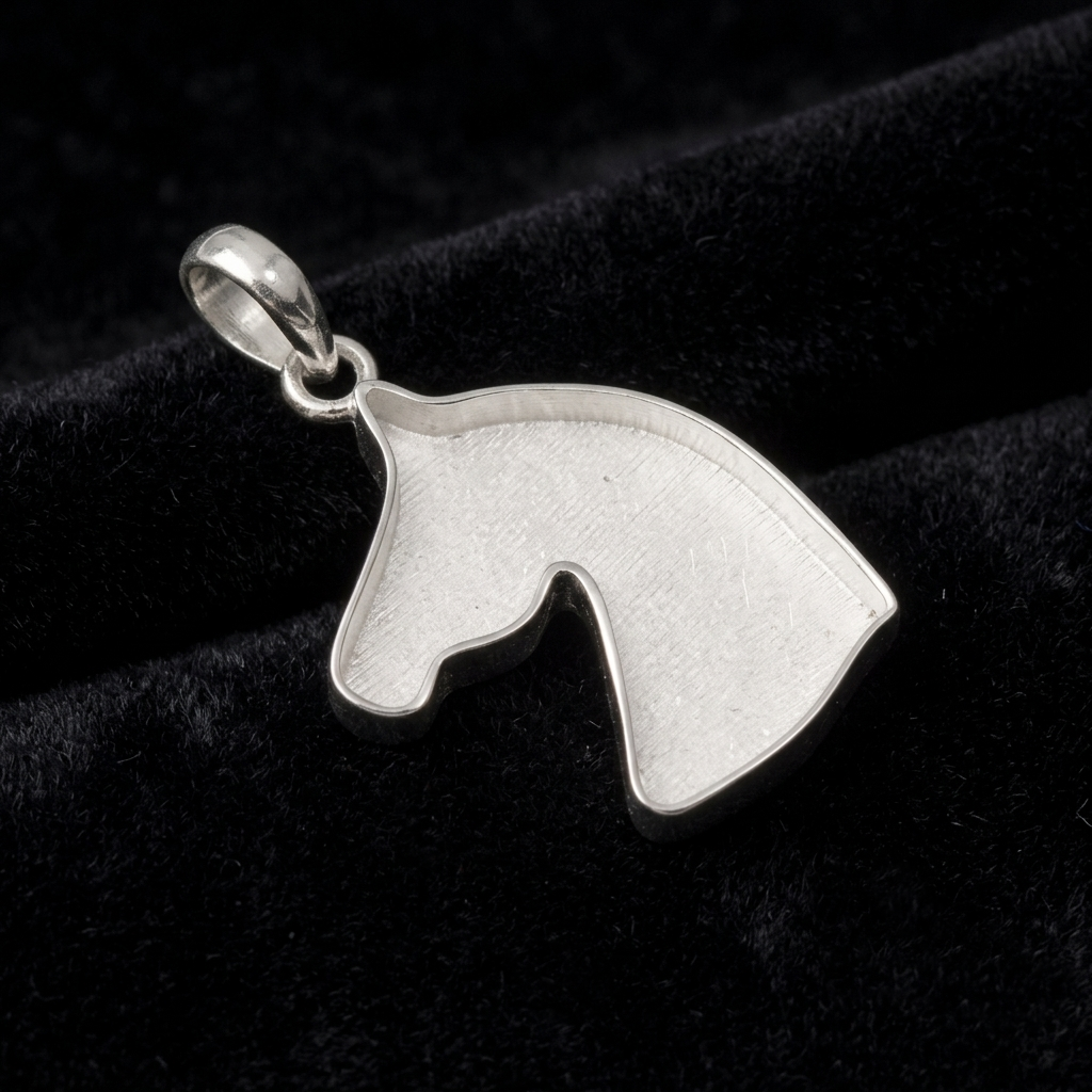 Horse Face 925 Sterling Silver, Good Luck Pendant, Breastmilk/Keepsake Blank Pendant, Good for Resin & Ashes Work, Horse Face Jewelry Crafts
