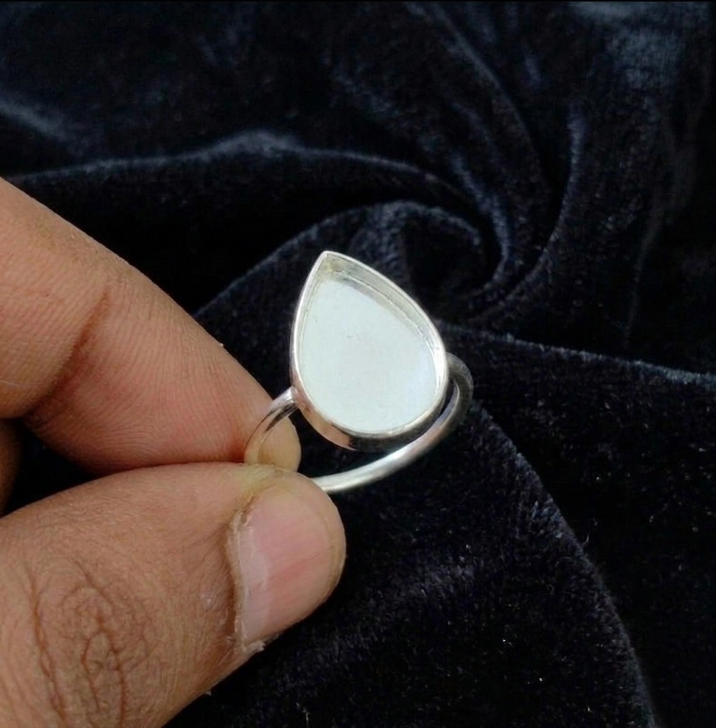 925 Sterling Silver 6x4mm to 20x15mm Pear Blank Bezel Ring DIY Crafts Settings Breastmilk/Keepsake, Good for Resin & Ashes Work, Handmade Memorial Ring