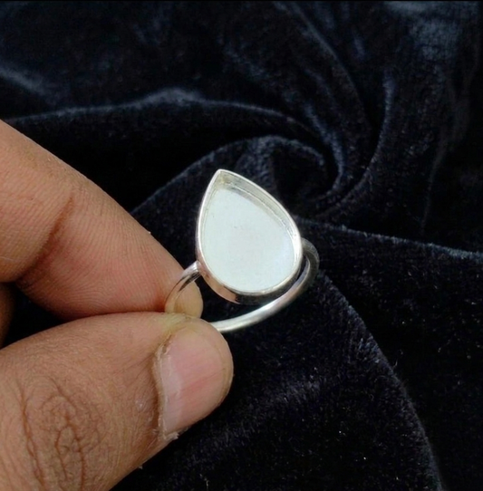 925 Sterling Silver 6x4mm to 20x15mm Pear Blank Bezel Ring DIY Crafts Settings Breastmilk/Keepsake, Good for Resin & Ashes Work, Handmade Memorial Ring