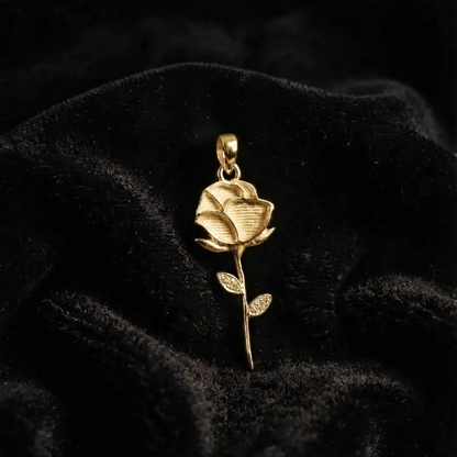 925 Sterling Silver Rose Flower Blank Bezel with CZ Setted Leaf Pendant Setting, Good for Resin & Ashes Work, Breastmilk/Keepsake, DIY Craft