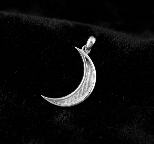 925 Sterling Solid Silver Crescent Moon Shape Breastmilk/Keepsake Pendant Setting, Good for Resin & Ashes Work, Memorial Locket, DIY Charms