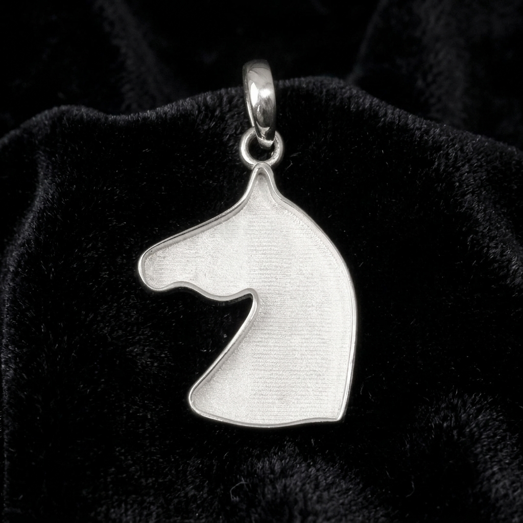 Horse Face 925 Sterling Silver, Good Luck Pendant, Breastmilk/Keepsake Blank Pendant, Good for Resin & Ashes Work, Horse Face Jewelry Crafts