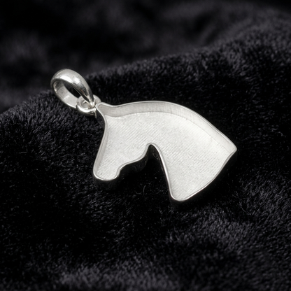 Horse Face 925 Sterling Silver, Good Luck Pendant, Breastmilk/Keepsake Blank Pendant, Good for Resin & Ashes Work, Horse Face Jewelry Crafts