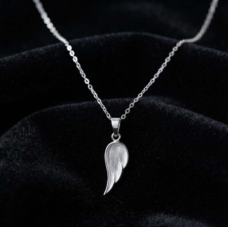Angel Wing Shape 9x21mm Blank Bezel Pendant Setting, 925 Sterling Silver, Good for Resin & Ashes Work, Keepsake/Breastmilk DIY Craft, Locket