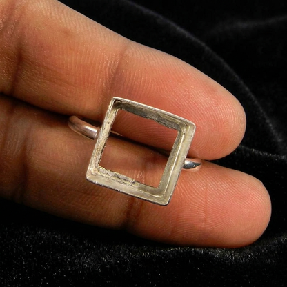 925 Sterling Silver Ring Collet 4mm To 20mm Square Blank Bezel Handmade Bezel Cup For Ring Making Metal Casting For Gemstone Setting