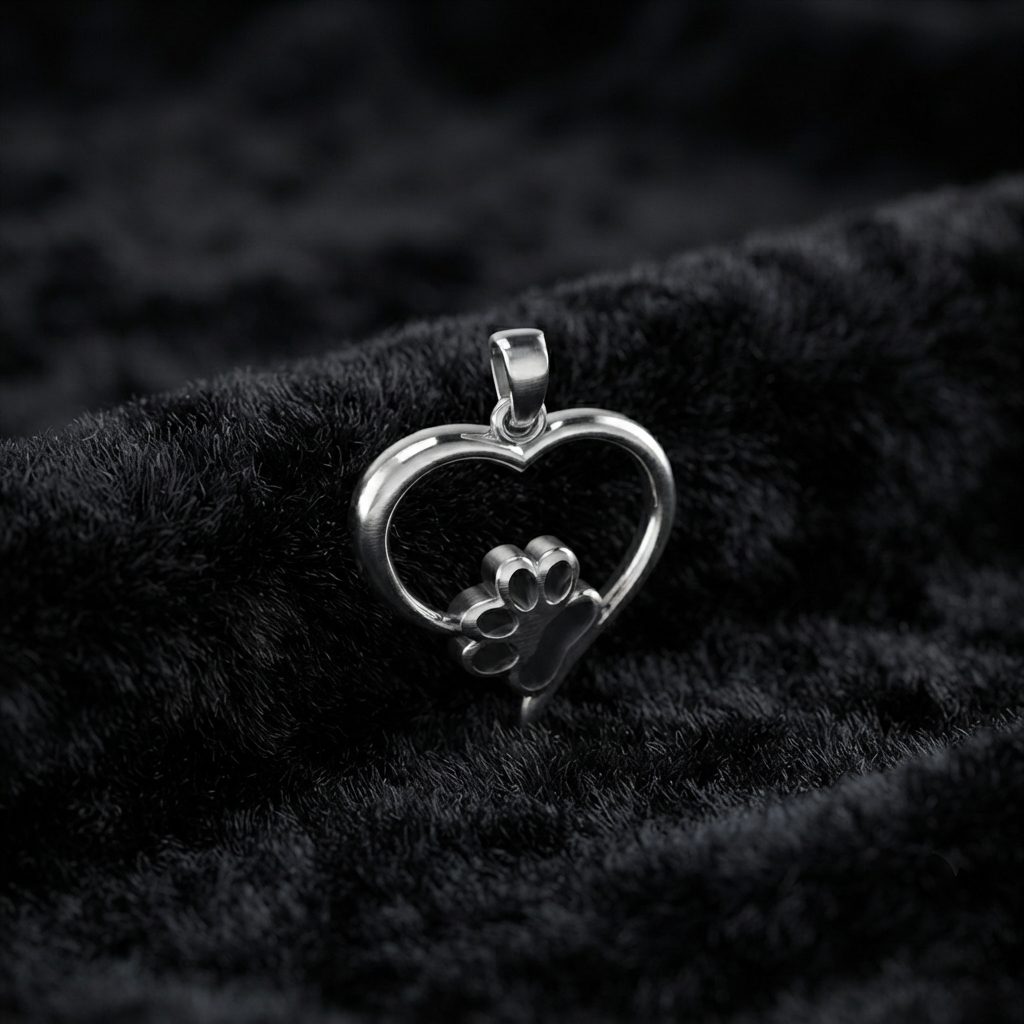 Heart with Dog Paw Blank Bezel Pendant Setting, 925 Sterling Silver, Good for Resin & Ashes Work, Breastmilk/Keepsake DIY Crafts, Pet Locket