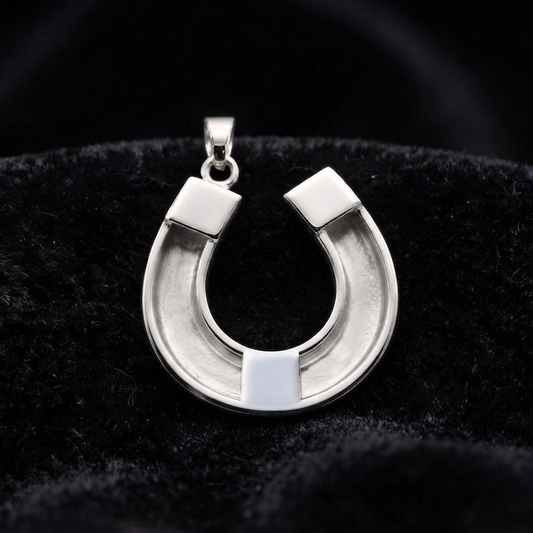 925 Sterling Silver, Horseshoe Pendant, Blank Bezel Setting For Pour Resin, Breastmilk Keepsake, Horseshoe DIY, Good for Resin & Ashes Work