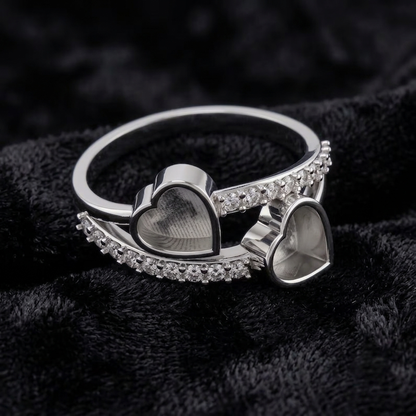925 Sterling Solid Silver Heart Shape 6mm Blank Bezel with Zircon Setted Ring, Good for Stone, Resin & Ashes Work, Keepsake Breastmilk DIY