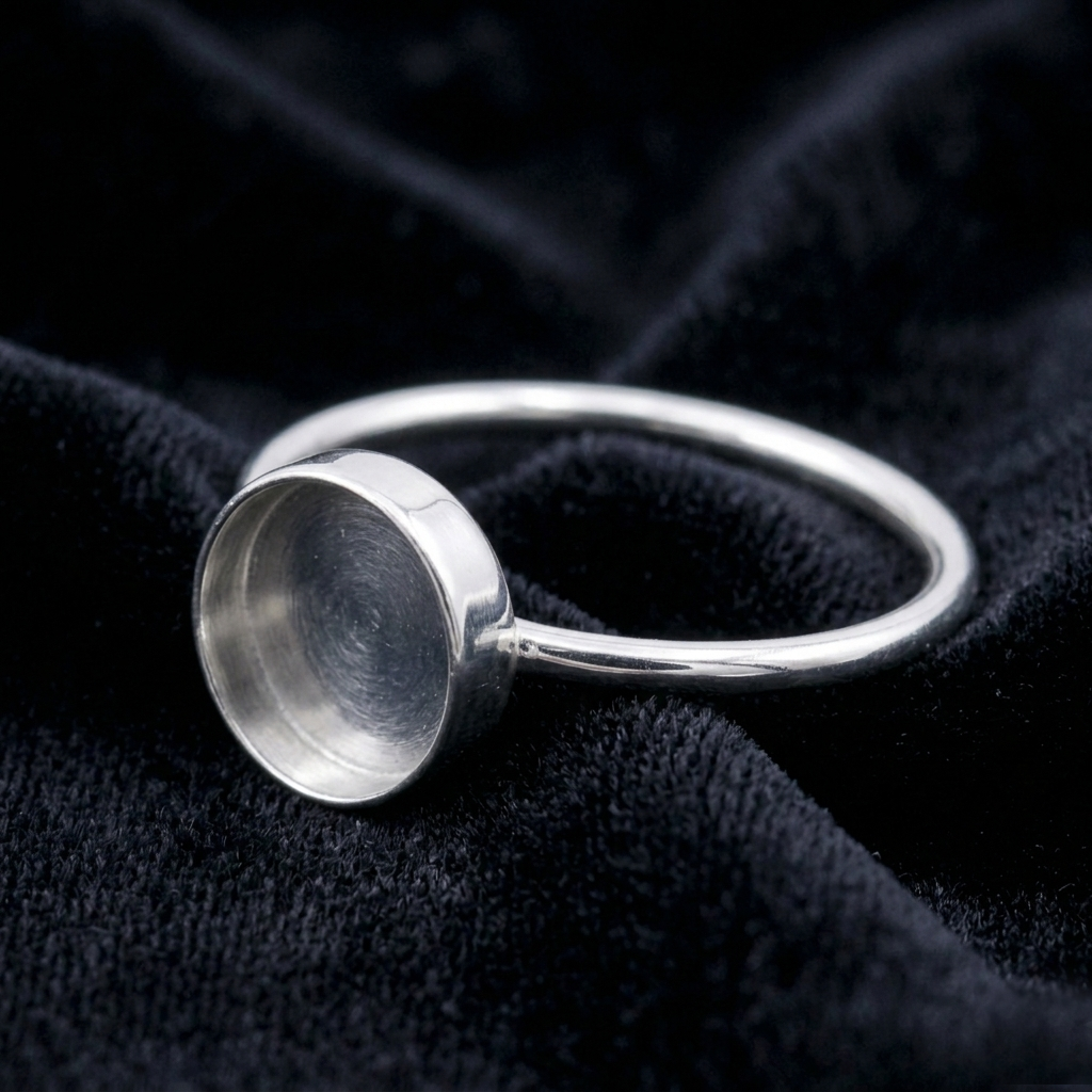 925 Sterling Silver 4mm to 25mm Round Blank Bezel Ring DIY Settings Breastmilk/Keepsake, Good for Resin & Ashes Work, Handmade Memorial Ring