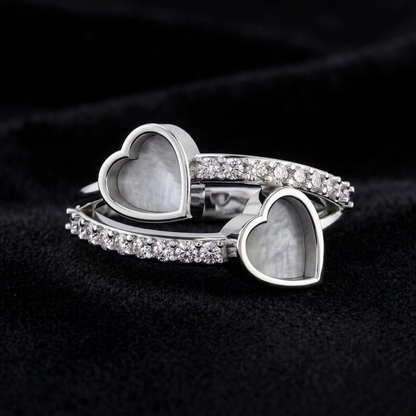 925 Sterling Solid Silver Heart Shape 6mm Blank Bezel with Zircon Setted Ring, Good for Stone, Resin & Ashes Work, Keepsake Breastmilk DIY
