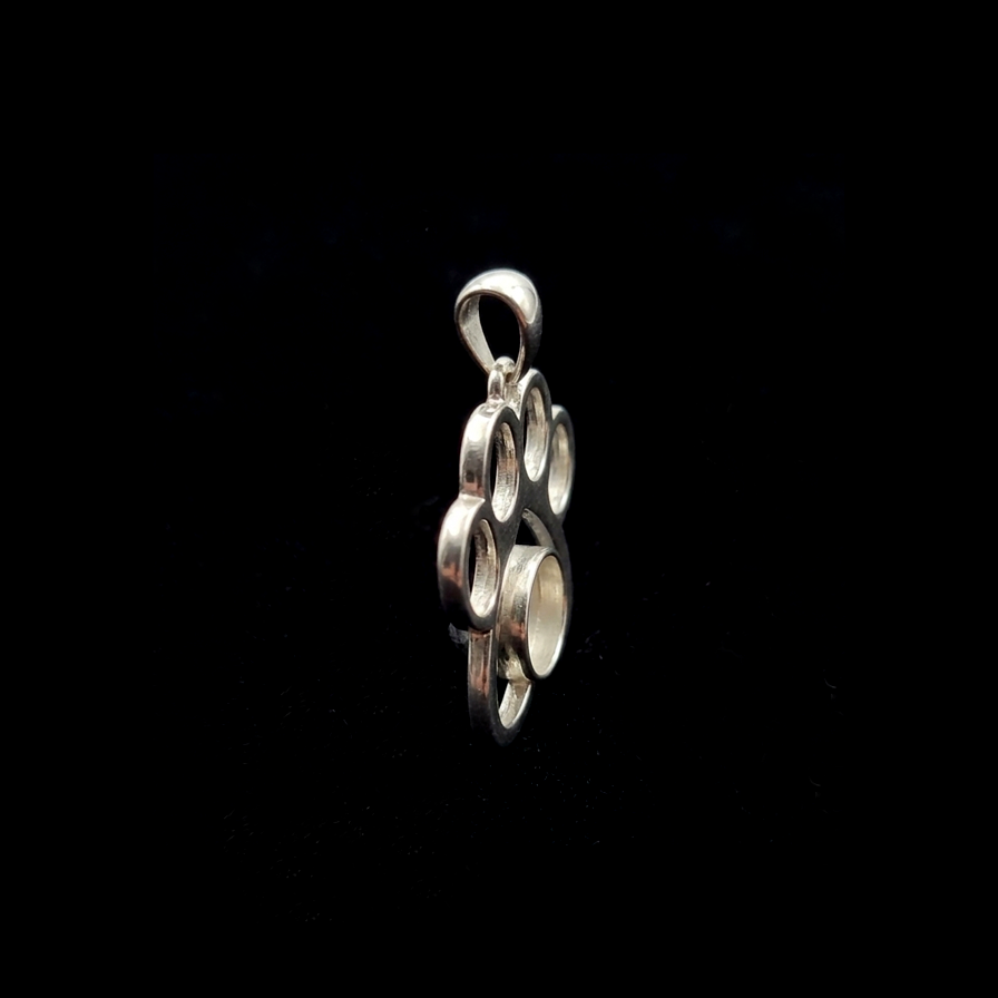 925 Sterling Silver Round 6mm Blank Bezel Pendant, Dog Paw Print Designs, Good for Resin & Ashes Work, Keepsake/Breastmilk DIY, Animal Lover