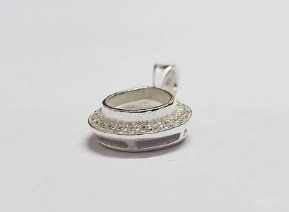 Pear Shape 8x10mm Blank Bezel Pendant Surrounded with CZ, 925 Sterling Silver Pendant, Good for Resin & Ashes Work, Keepsake Jewellery Craft