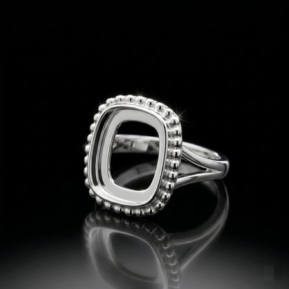 925 Sterling Silver 4mm to 25mm Cushion Blank Bezel Designer Ring DIY Settings Breastmilk/Keepsake, Good for Resin & Ashes Work, Handmade Memorial Ring