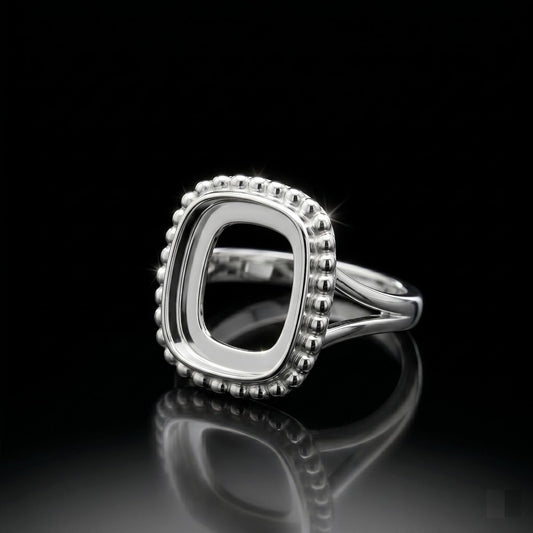 925 Sterling Silver 4mm to 25mm Cushion Blank Bezel Designer Ring DIY Settings Breastmilk/Keepsake, Good for Resin & Ashes Work, Handmade Memorial Ring