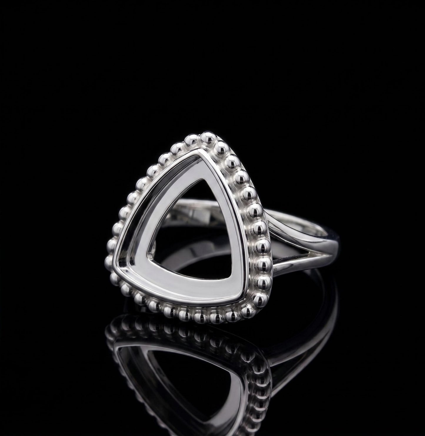 925 Sterling Silver 4mm to 25mm Trillion Blank Bezel Designer Ring DIY Settings Breastmilk/Keepsake, Good for Resin & Ashes Work, Handmade Memorial Ring
