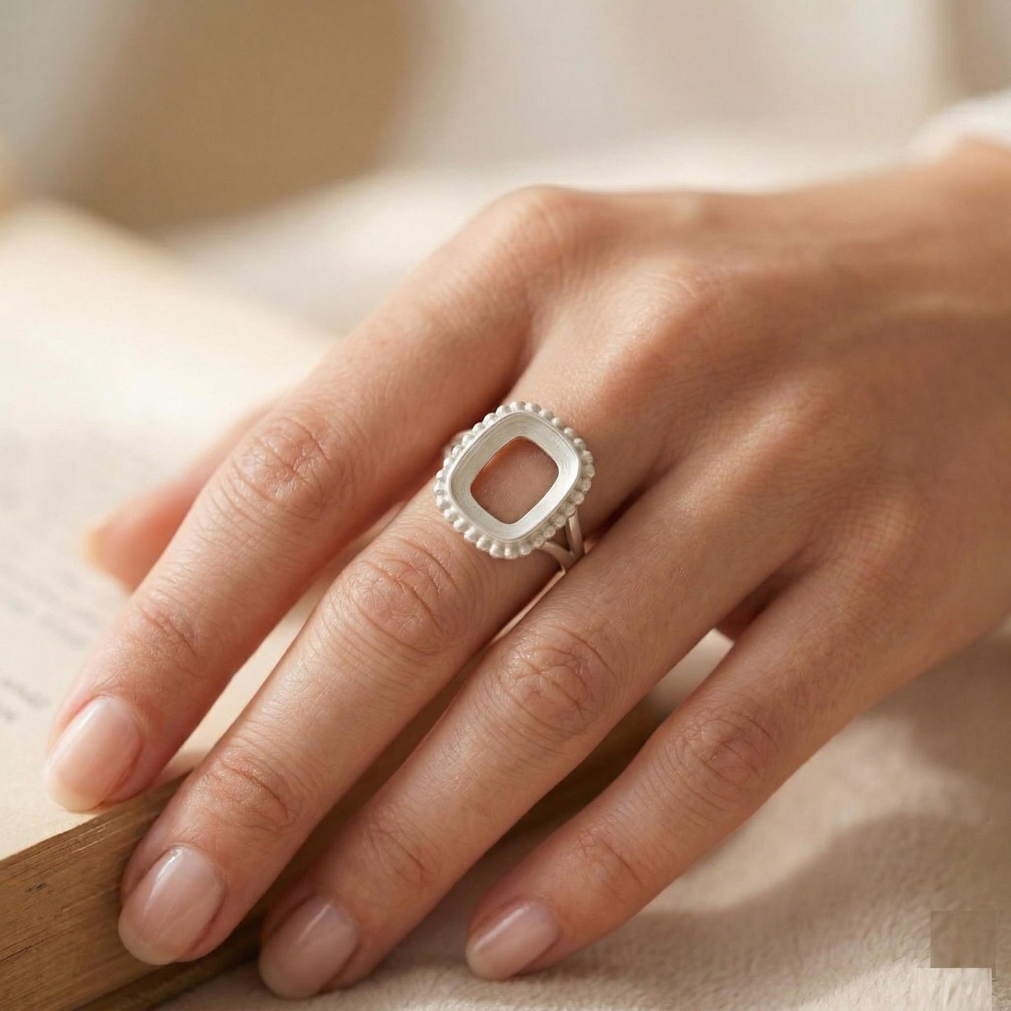 925 Sterling Silver 4mm to 25mm Cushion Blank Bezel Designer Ring DIY Settings Breastmilk/Keepsake, Good for Resin & Ashes Work, Handmade Memorial Ring