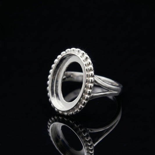 925 Sterling Silver 6x4mm to 20x15mm Oval Blank Bezel Designer Ring DIY Crafts Settings Breastmilk/Keepsake, Good for Resin & Ashes Work, Handmade Memorial Ring