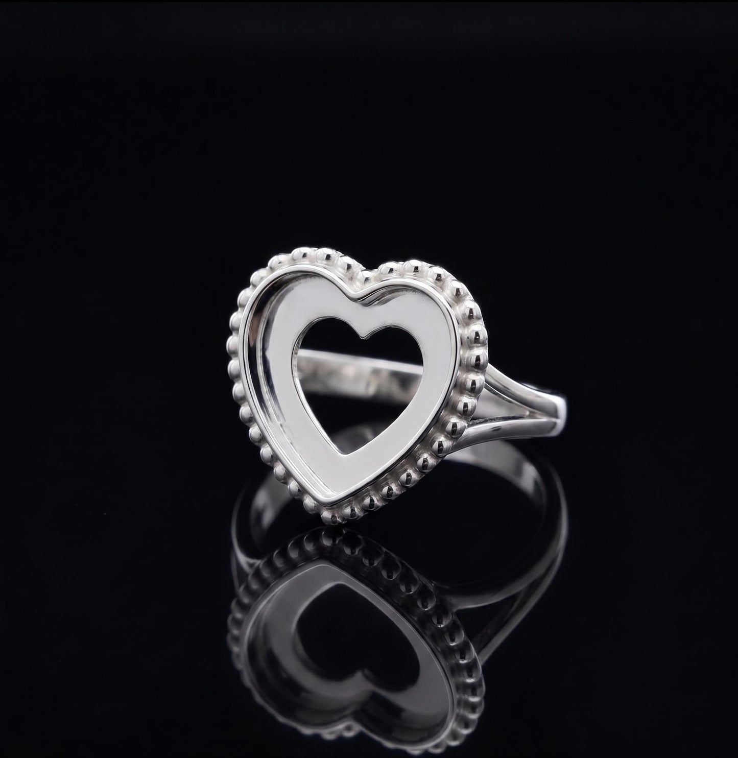 925 Sterling Silver 4mm to 25mm Heart Blank Bezel Designer Ring DIY Settings Breastmilk/Keepsake, Good for Resin & Ashes Work, Handmade Memorial Ring