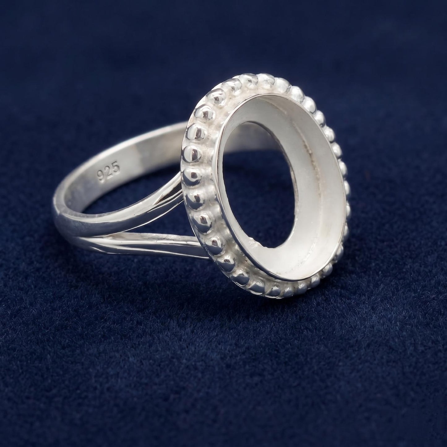 925 Sterling Silver 6x4mm to 20x15mm Oval Blank Bezel Designer Ring DIY Crafts Settings Breastmilk/Keepsake, Good for Resin & Ashes Work, Handmade Memorial Ring