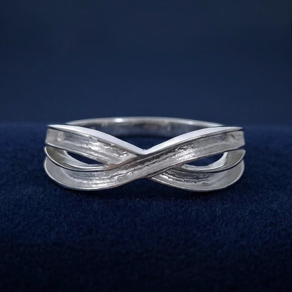 925 Sterling Solid Silver Blank Bezel Infinity Ring, Good for Resin Work, Both Blank Channel Ring, Keepsake Breast milk Resin Jewelry DIY,