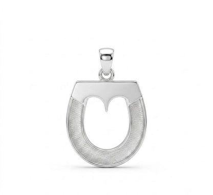 925 Sterling Solid Silver, Horseshoe Pendant, Blank Bezel Setting For Pour Resin Ashes Work, Snaffle Bit Horse Hair Keepsake Milk DIY Crafts
