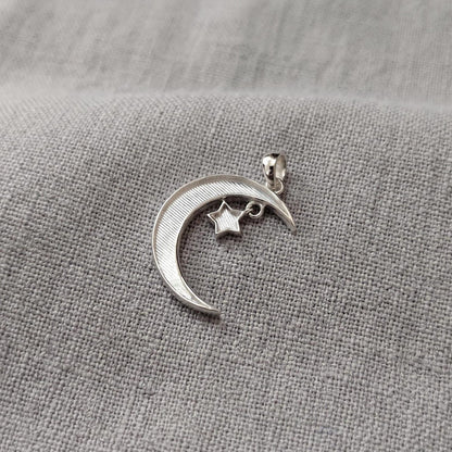 925 Sterling Solid Silver Moon Star Mother Baby Keepsake DIY Craft, Breastmilk Pendant Setting, Good for Resin & Ashes Work, Memorial Locket