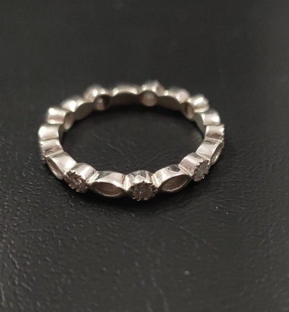 925 Sterling Solid Silver Marquise Blank Bezel with CZ Setted Ring, Good for Resin & Ashes Work. Any colour zircon available