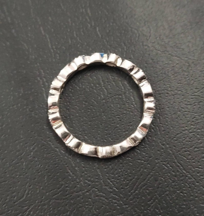 925 Sterling Solid Silver Marquise Blank Bezel with CZ Setted Ring, Good for Resin & Ashes Work. Any colour zircon available