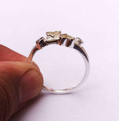 6mm Heart Bezel with Red Garnet And Zircon Faceted Gemstone Ring, Good for Ashes work & Resin Work, 925 Sterling Silver Ring