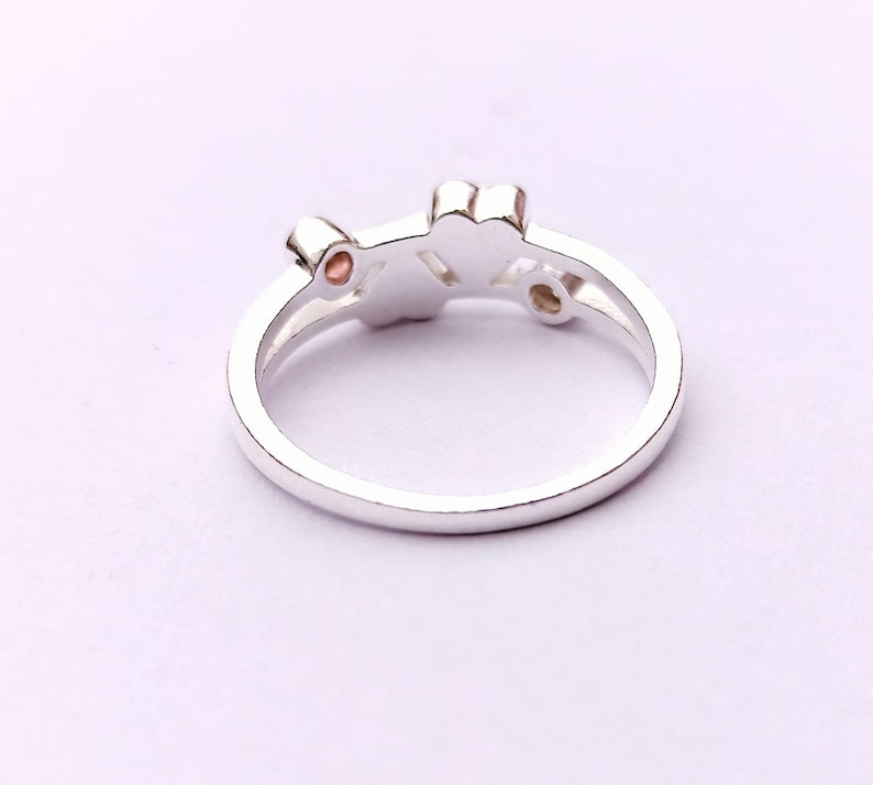6mm Heart Bezel with Red Garnet And Zircon Faceted Gemstone Ring, Good for Ashes work & Resin Work, 925 Sterling Silver Ring