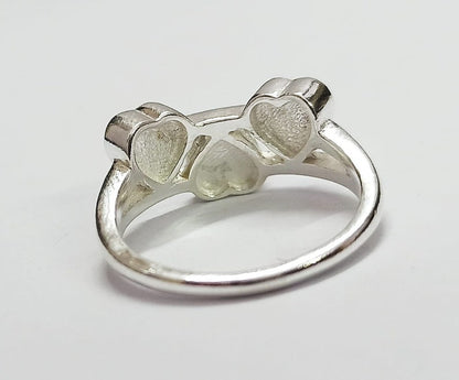 3 Heart Shape 2mm deep Plain Bezel ring,Good for GemStone Setting & Resin Work,925 Sterling Silver Ring
