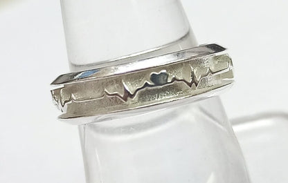 925 Sterling Solid Silver the life line Ring. Good for Resin & Ashes work.