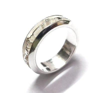 925 Sterling Solid Silver the life line Ring. Good for Resin & Ashes work.
