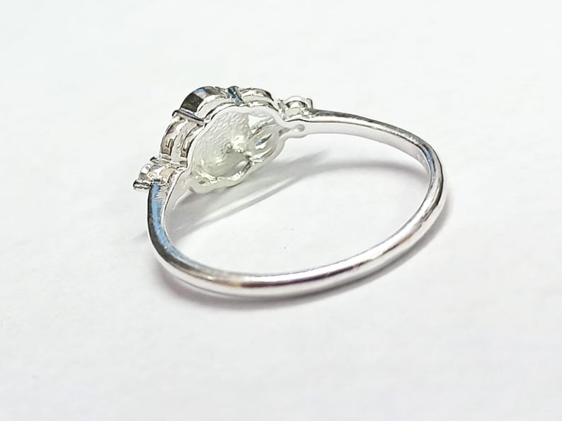 925 Sterling Solid Silver 4x6mm Oval shape Blank Bezel Ring with zircon ,Good For Resin and Ashes Work, Any Color Zircon Available.