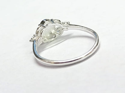 925 Sterling Solid Silver 4x6mm Oval shape Blank Bezel Ring with zircon ,Good For Resin and Ashes Work, Any Color Zircon Available.