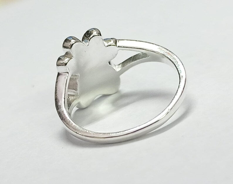 925 Sterling Solid Silver 13mm Total Paw Blank Bezel Ring, Good for Resin & Ashes Work.