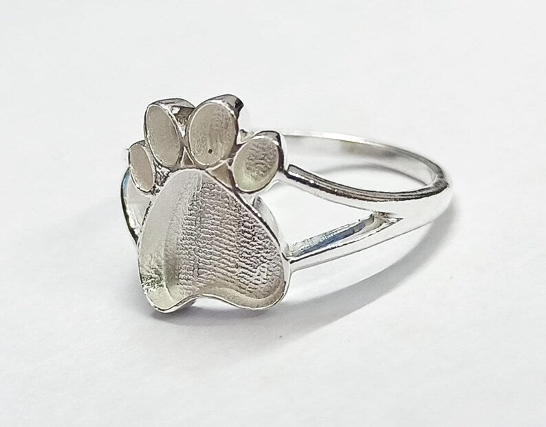 925 Sterling Solid Silver 13mm Total Paw Blank Bezel Ring, Good for Resin & Ashes Work.