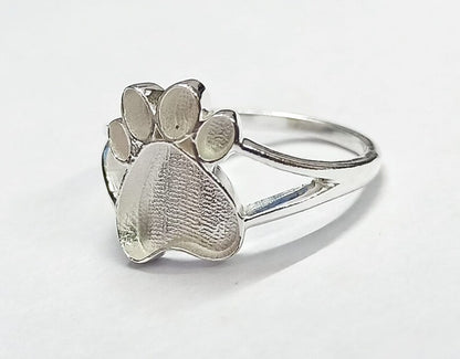 925 Sterling Solid Silver 13mm Total Paw Blank Bezel Ring, Good for Resin & Ashes Work.