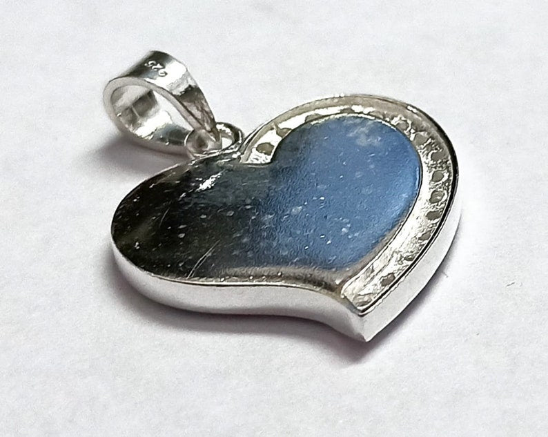 Heart Shape Blank Bezel Pendant with Zircon Setted, 925 Sterling Silver Pendant, Good for Crushed Opal, Resin & Ashes Work, Keepsake Jewelry