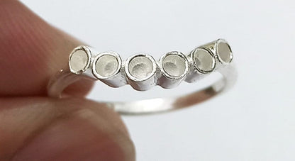 925 Sterling Solid Silver 2mm Round Shape Blank Bezel Ring, Good for Resin & Ashes Work